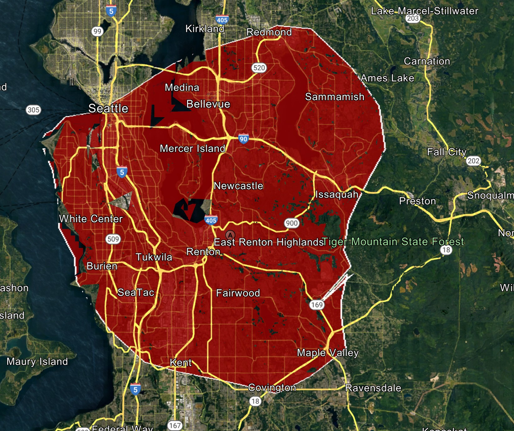 HDC service areas map